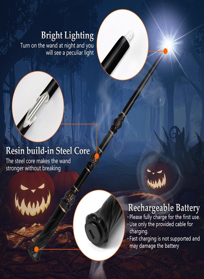 ChampWe Light Up Magic Wizard Wand Rechargeable Illuminating Toy for Kids Witch Collection Cosplay Accessories with Spellbook and Gift Box (Hive) - Image 2